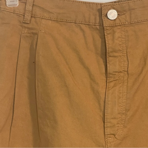 FRAME Pleated cotton-twill wide-leg pants 27 Camel - Picture 5 of 9